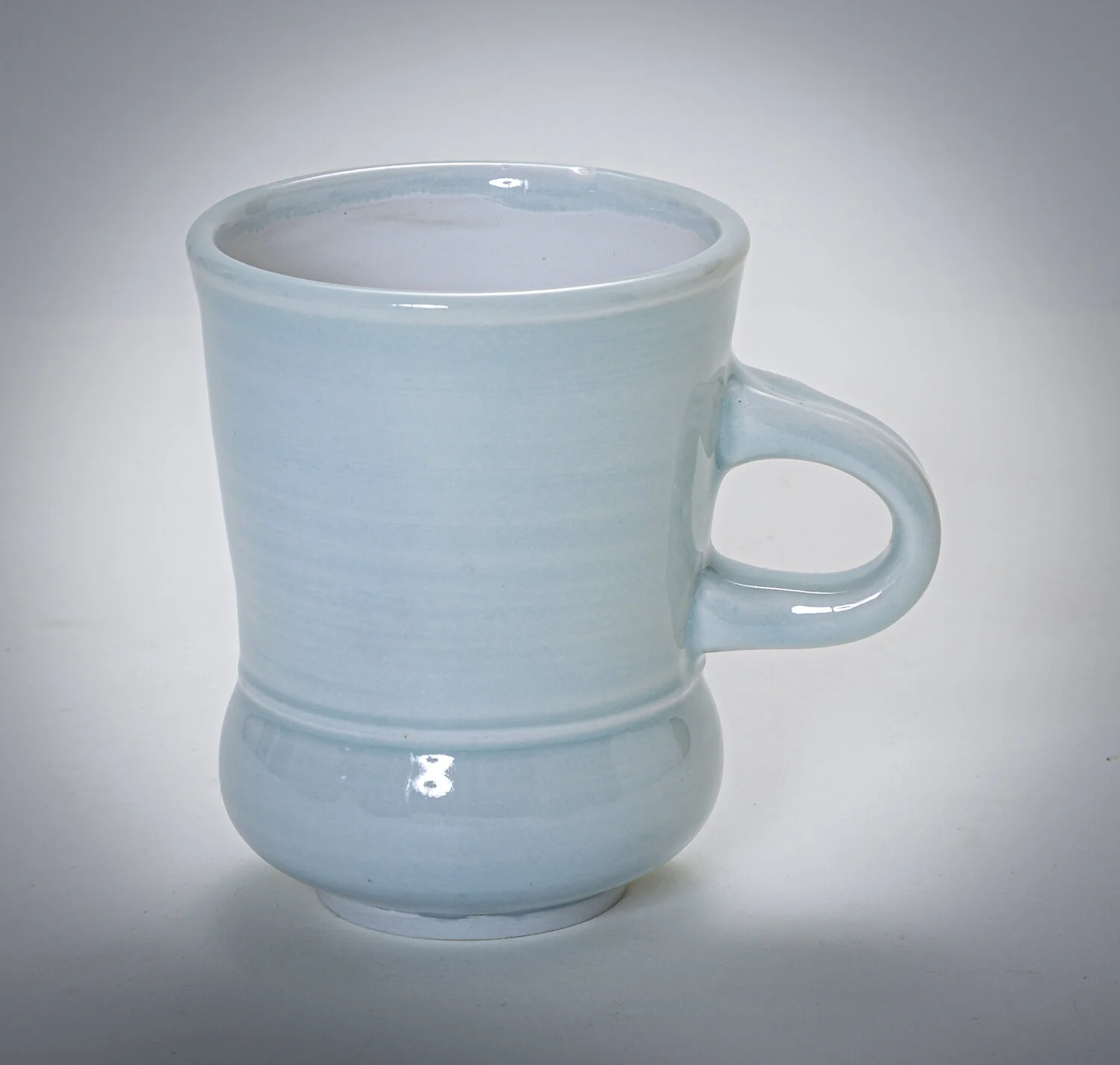  12 oz “Beach House Mug”: Blue Celadon on Porcelain Mug 