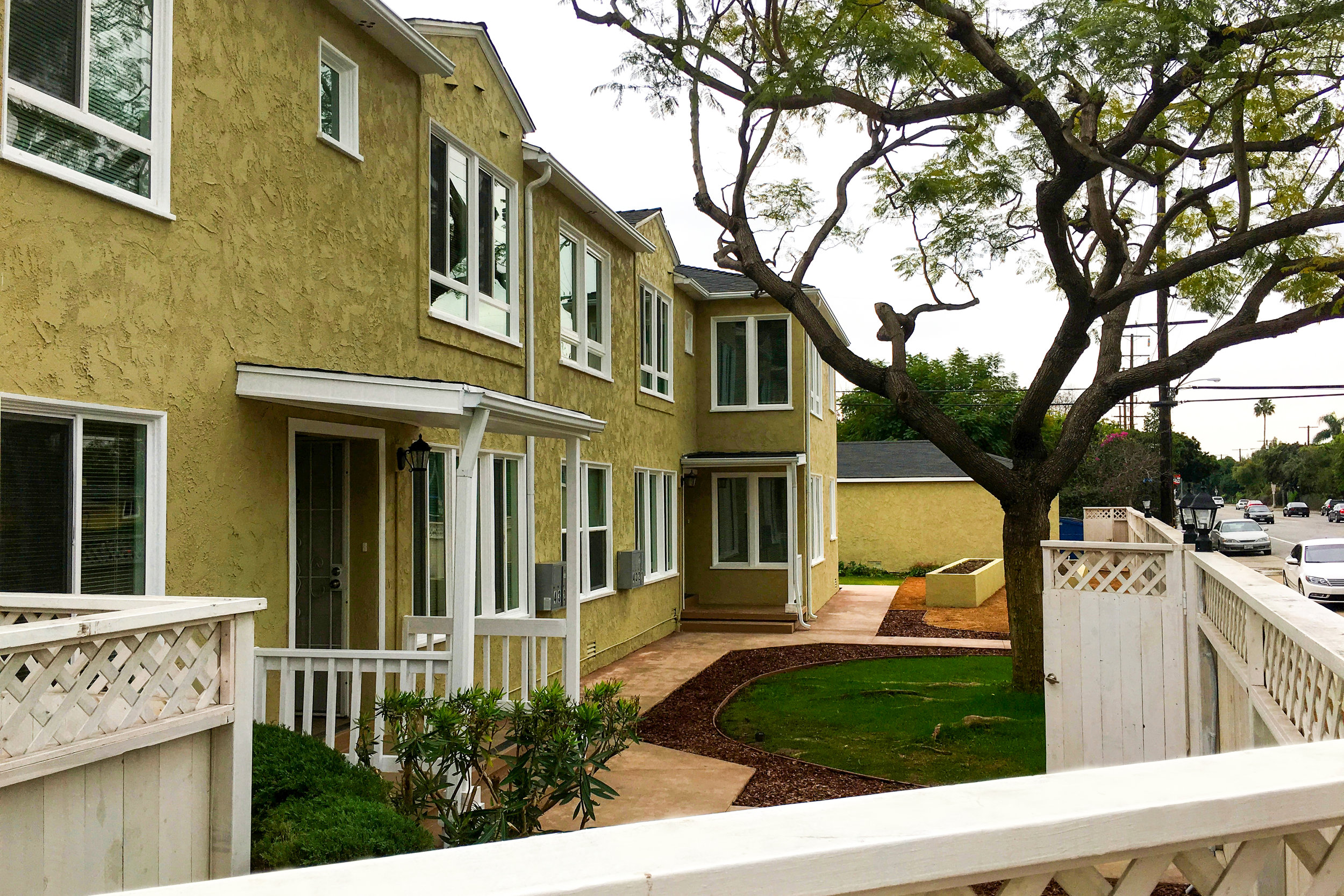 View of courtyard at new Banner housing in Long Beach.