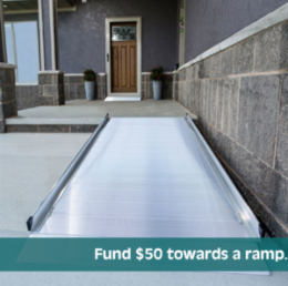 Fund $50 towards a ramp.
