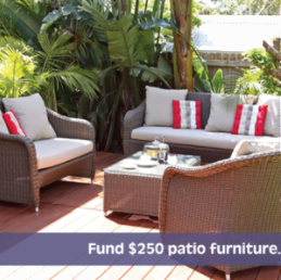 Fund $250 towards patio furniture.