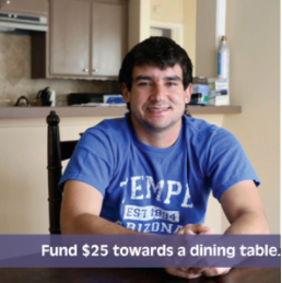Fund $25 towards a dining room table. 