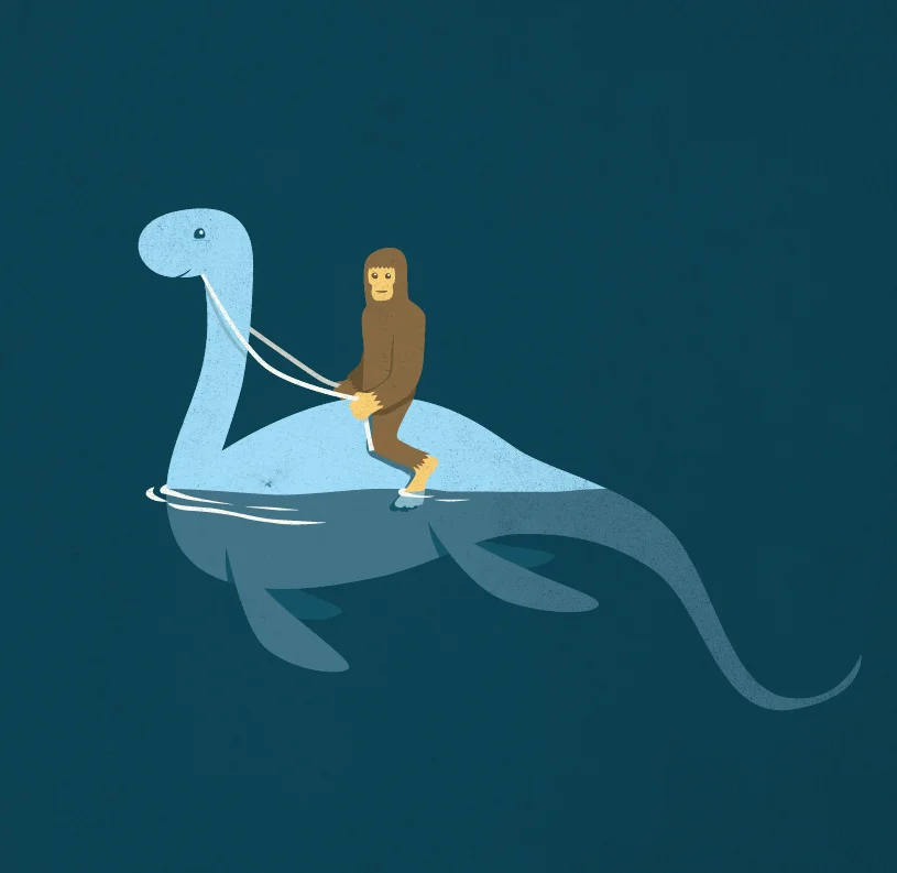 Bigfoot Riding Nessie