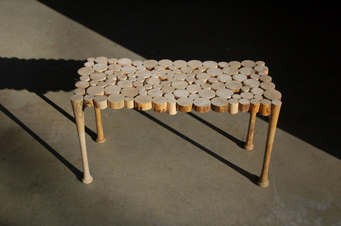 Bat Table, Baseball Bats, 18 x 36 x 14"
