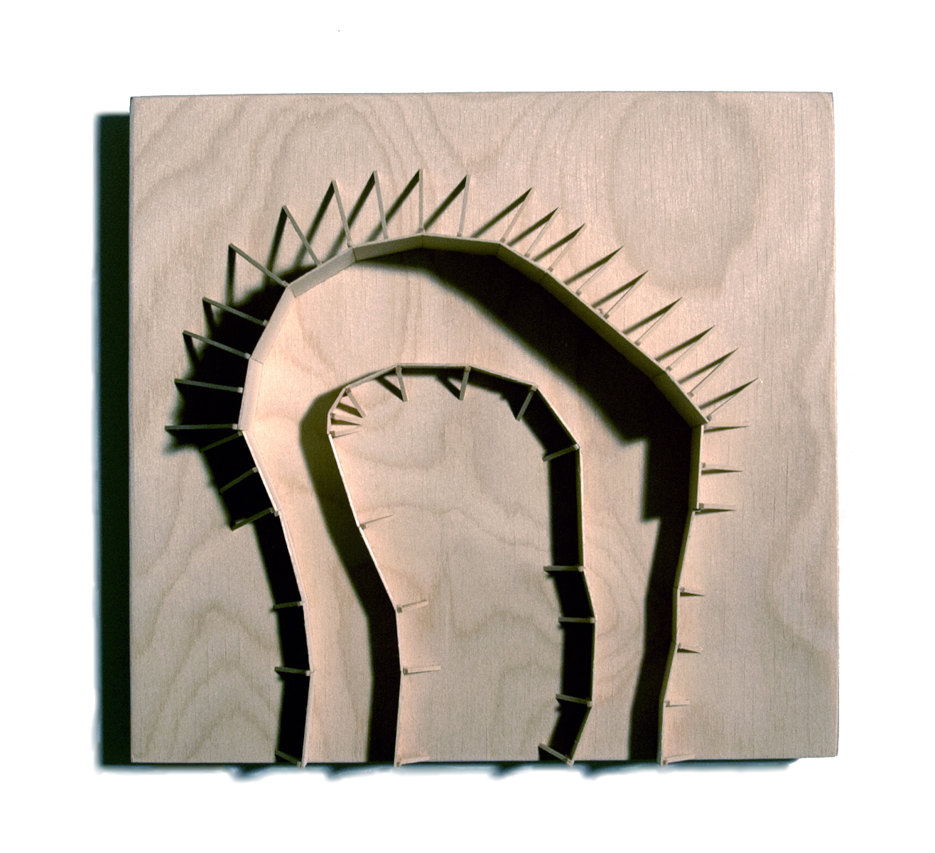 Formwork for Deep Bend, 2016, plywood and basswood, 3x8x8"