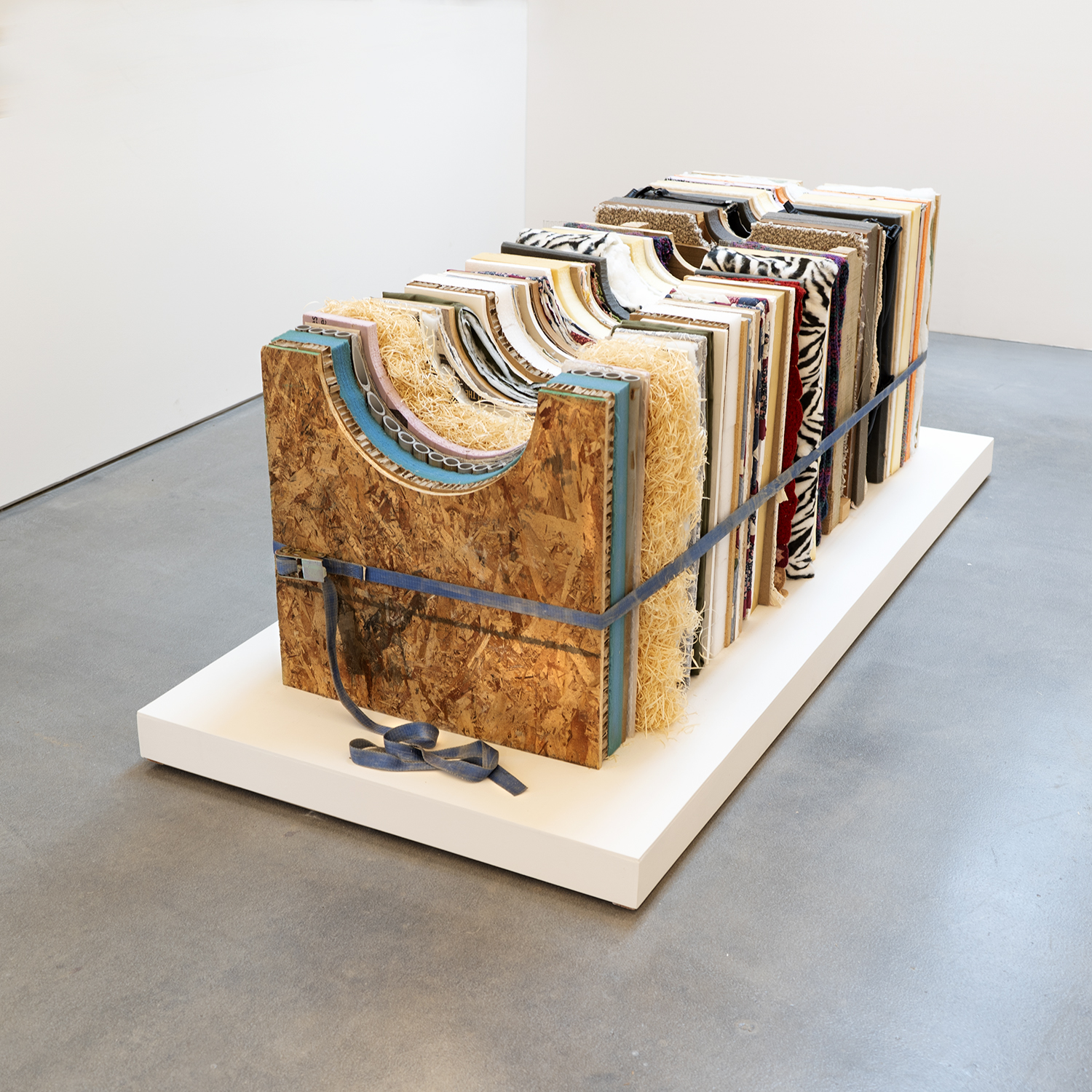 24 x 24 x 68” plywood, particle board, chipboard, various foams, paper, plastic, cardboard, pillow, quilts, blankets, pvc pipe, carpet, batting, drywall, shredded wood, ratchet strap, suitcase, insulation, shipping pallet, cork 2019
