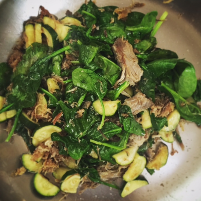 keto lunch cooked in lots of healthy fats. yum. just put an avocado on it