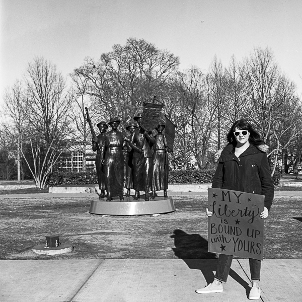 "I marched because the Communication Studies Department at Furman University taught me that words matter, that rhetoric is power, and that it is the responsibility of ethically-minded citizens to critique that language and stay vigilant of those who would use it for ill...I marched for the people who couldn't march, the people who have marched before me, and for the people who wholeheartedly disagree with the March." - Allison
