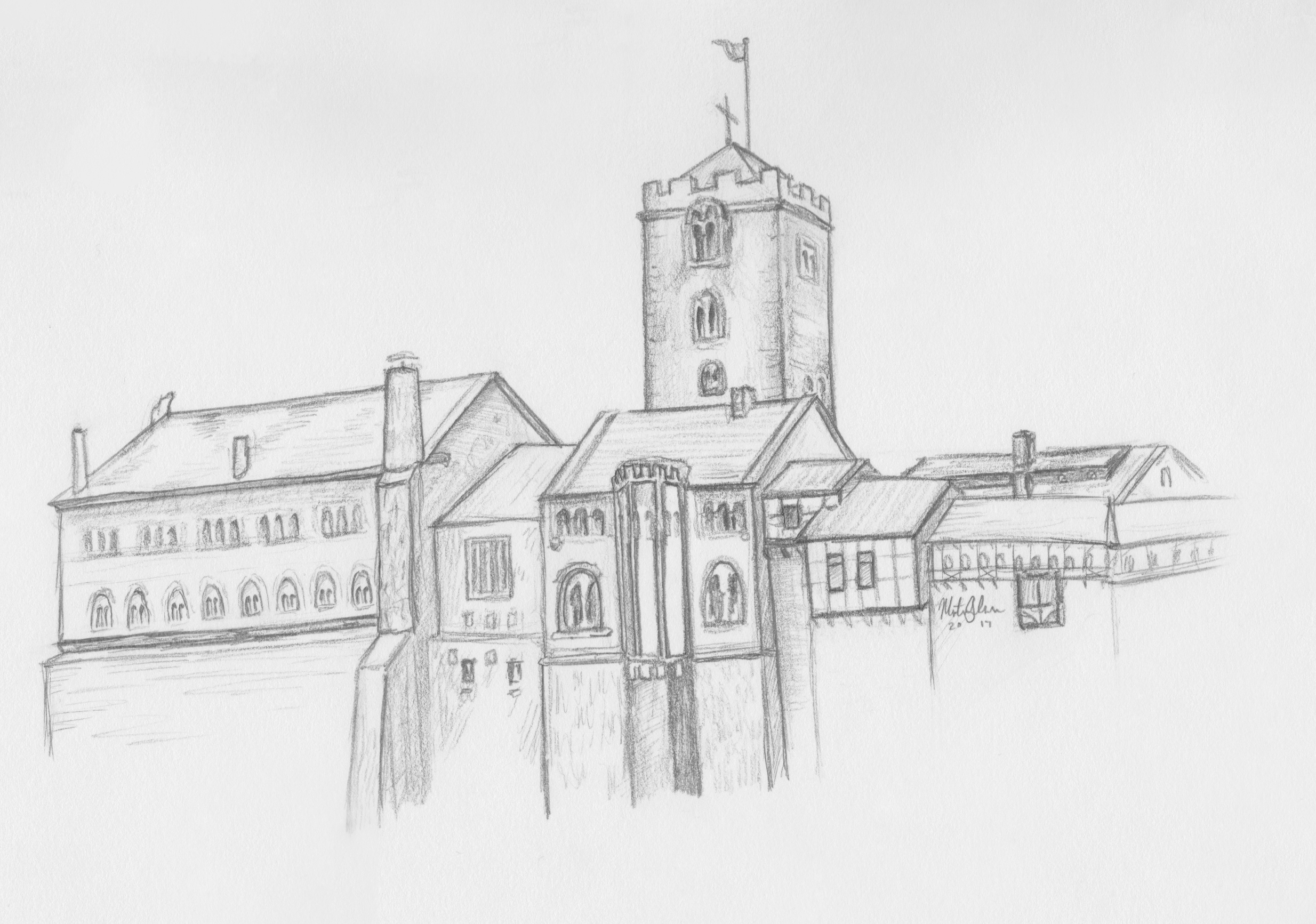 Wartburg Castle Illustration by Montana Johnson