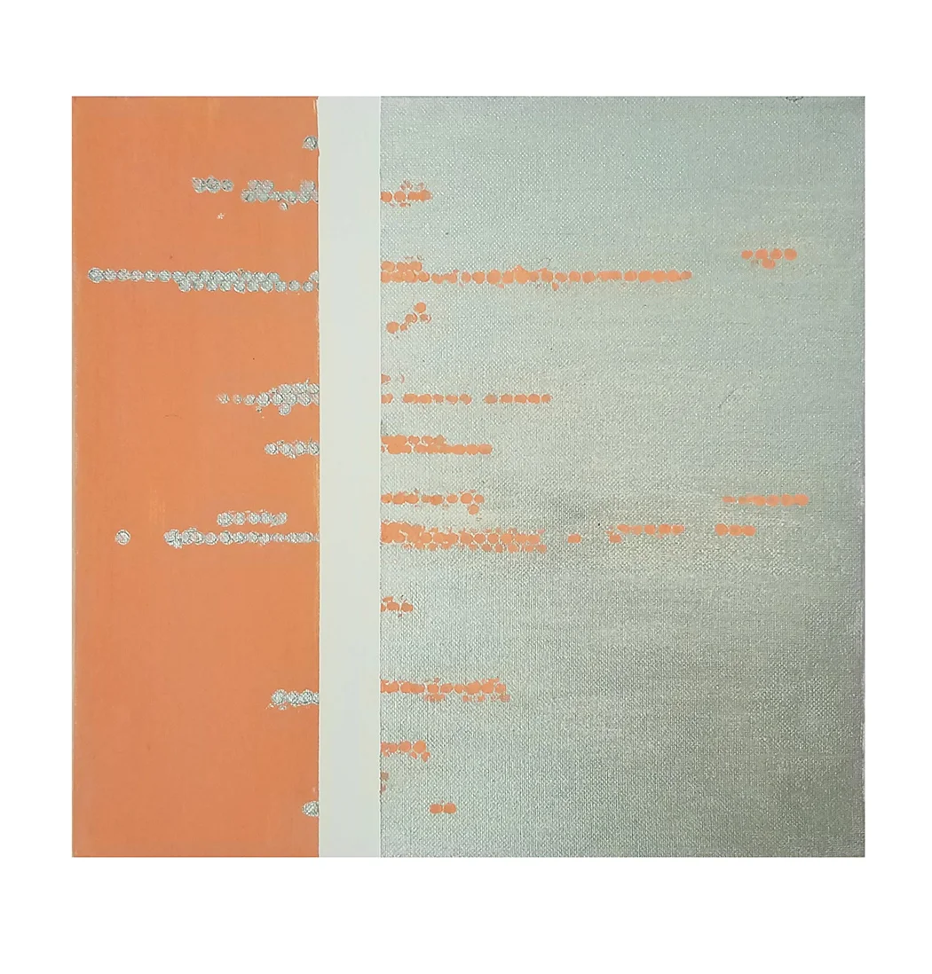 Intersections VI; acrylic/metallic acrylic on canvas; 12"x12"; 2017