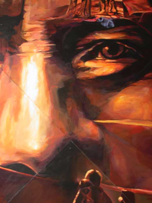 Mural commission for Tecumseh High School; Tecumseh, MI; acrylic on wood panels; 8'x8'; 2002-04 (detail)