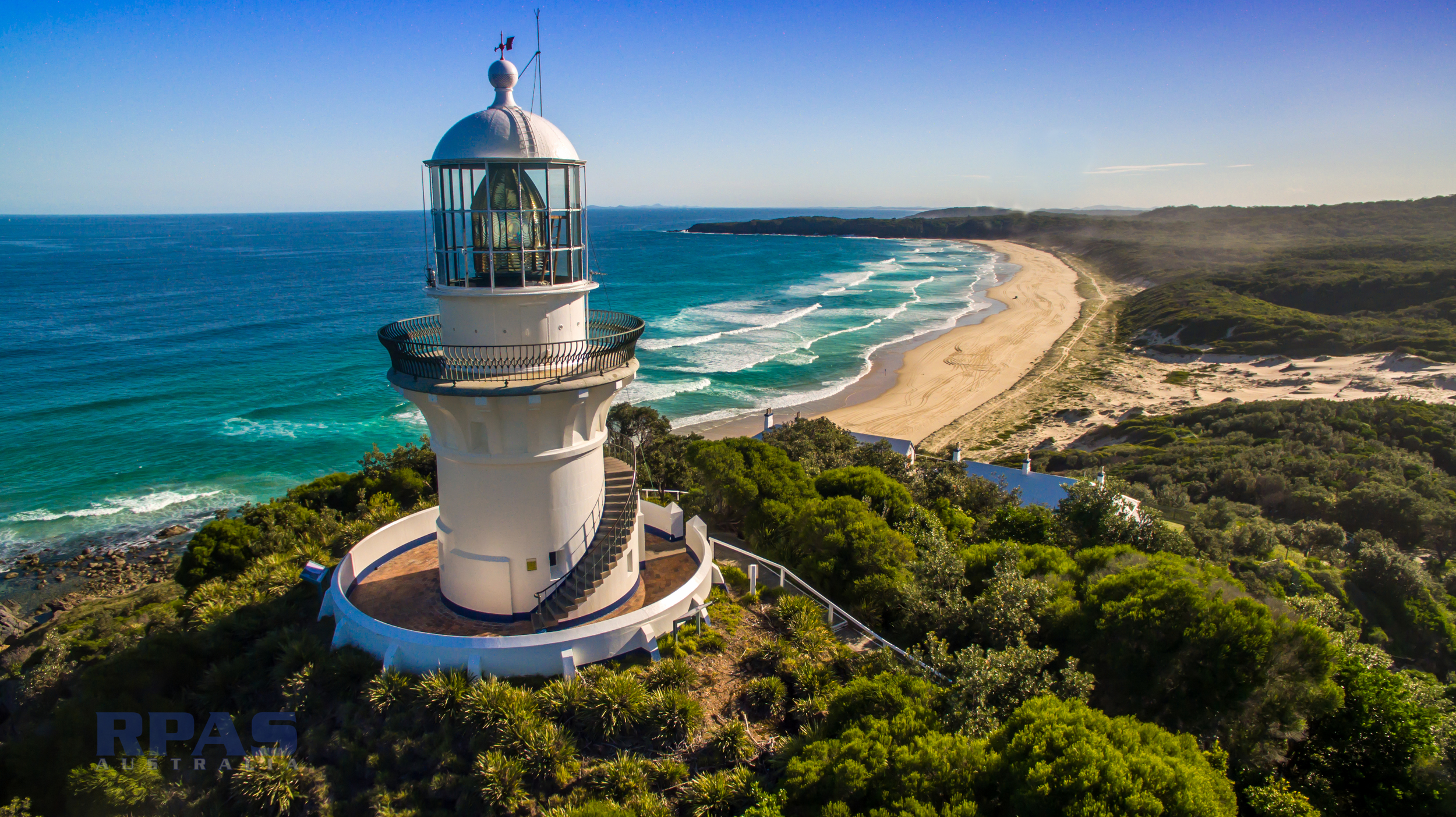 coastal lighthouse aerial inspection