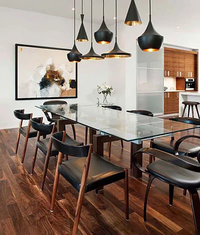 Adding industrial lighting can transform any room, giving it a masculine yet classy feel.