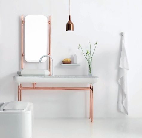 Copper in the bathroom.