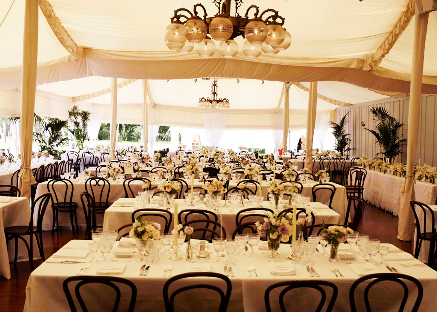 The dinner marquee décor.