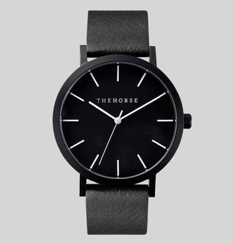 Ahhh, beautiful simplicity. I love this Matt Black & Black Leather Watch from The Horse . 