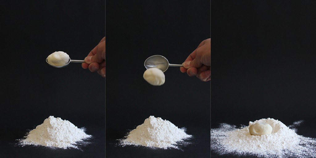 Before standard measures were created, recipe books referred to sizes in relation to objects found in nature, e.g. an “egg-sized lump of butter.”