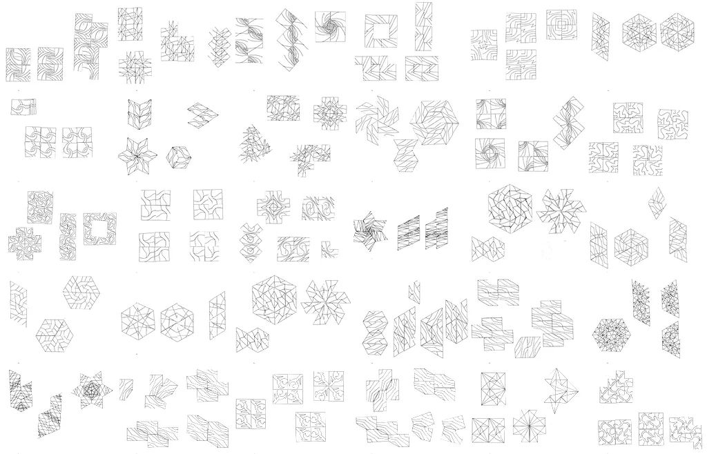 Designed to achieve maximum relief in three dimensions, and maximum total plasticity across all configurations.  Initial sketches and configurations. 
