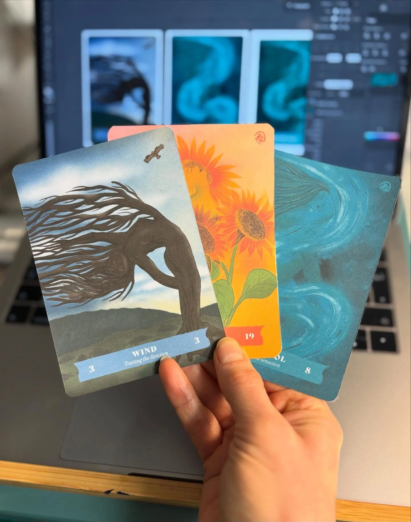 I&rsquo;ve come to realise that creating this oracle is a lived process, each part has to come together to make the whole feel in harmony. 

Each part of the deck is as important as the other. How the illustrations appear in the container of the card