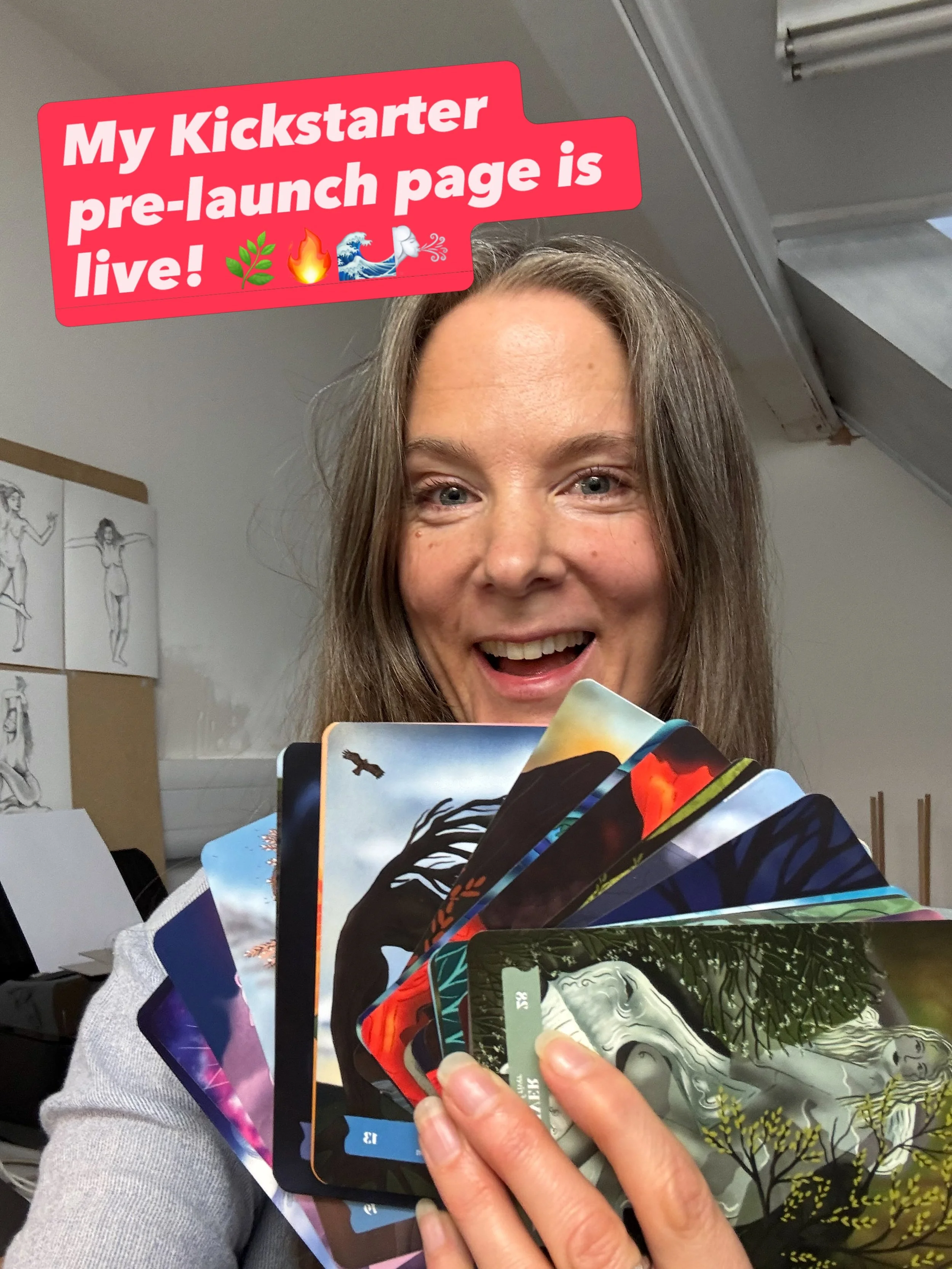 This feels like such a huge step for me! 💪 The pre-launch page for the Wild Elements Oracle Deck is live on Kickstarter 💃

The project was approved while I was on holiday and I&rsquo;ve just pressed go this morning - woohoo.

This is now the offici