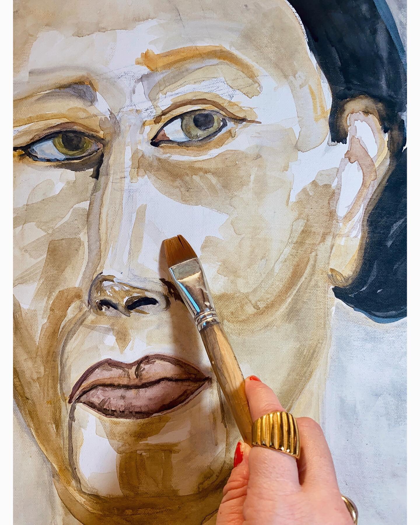 Returning. Forever.
.
.
.

#portrait #biggercanvases #watercolor #woman #workoncanvas #canvasses #women #wisdom #beauty #stories #contemporaryportrait #workinprogress #detail #wort #painter #artist