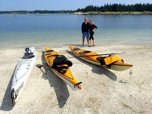 Taking a break on the Maine Island Trail in Brooklin