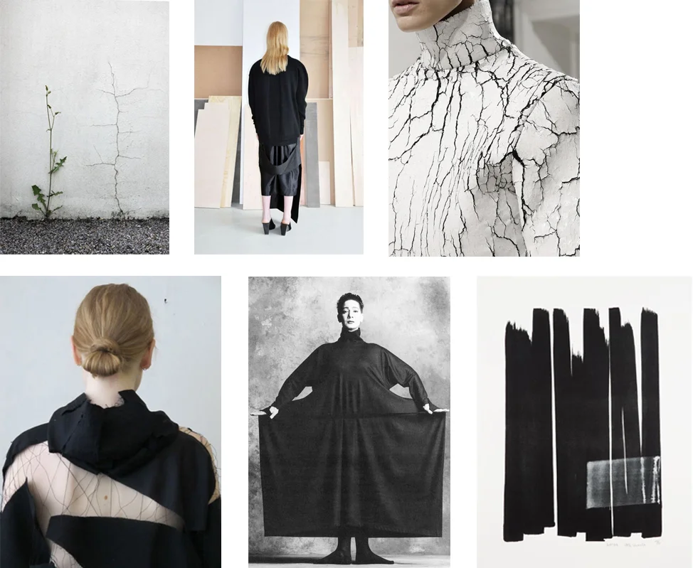 Clockwise from left: Siegfried Hansen / jåal atelier / Balenciaga / Toko Shinoda / Issey Miyake / Nina Berger