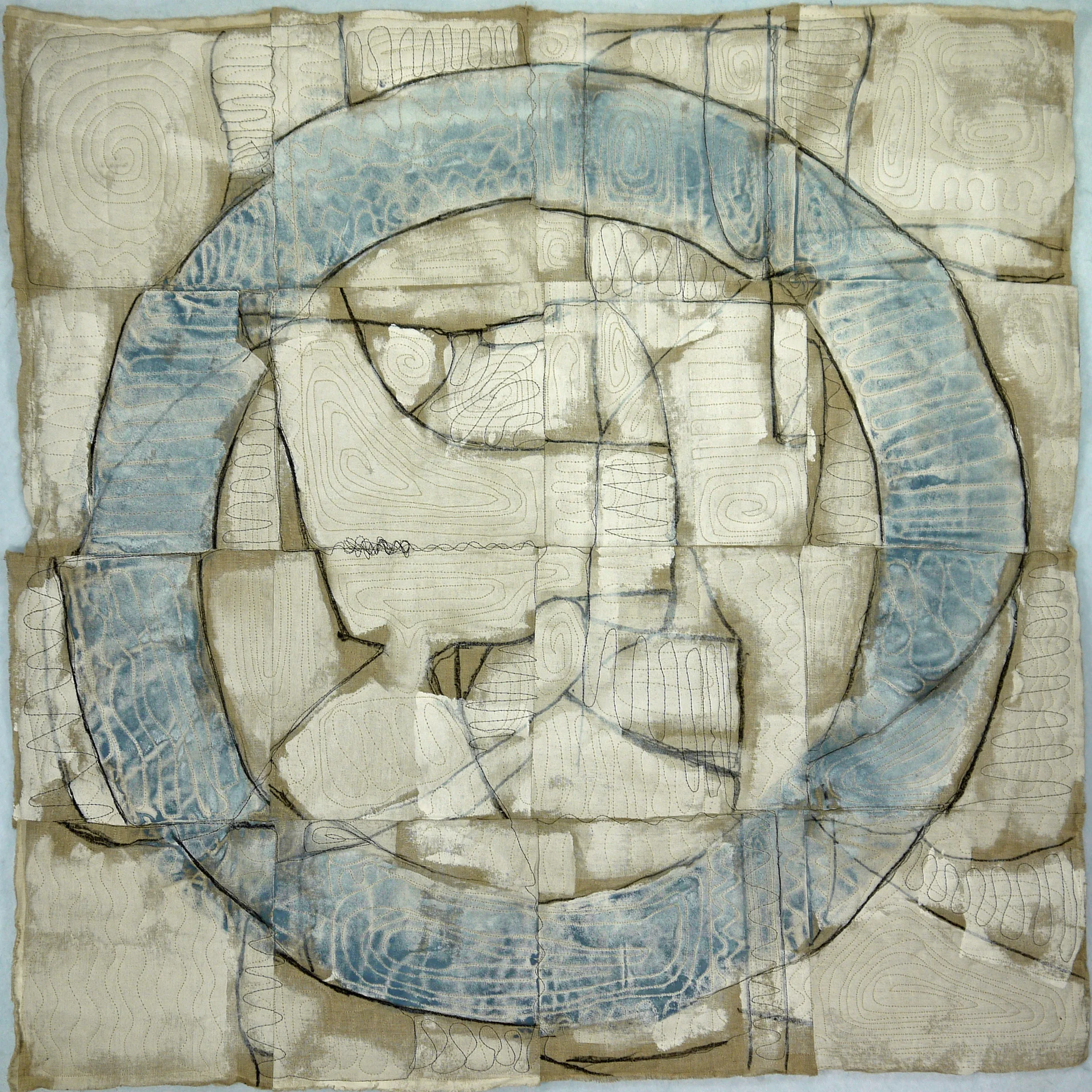 Joshua Willis, "Blue Circle," Mixed Media, 40"x 40"