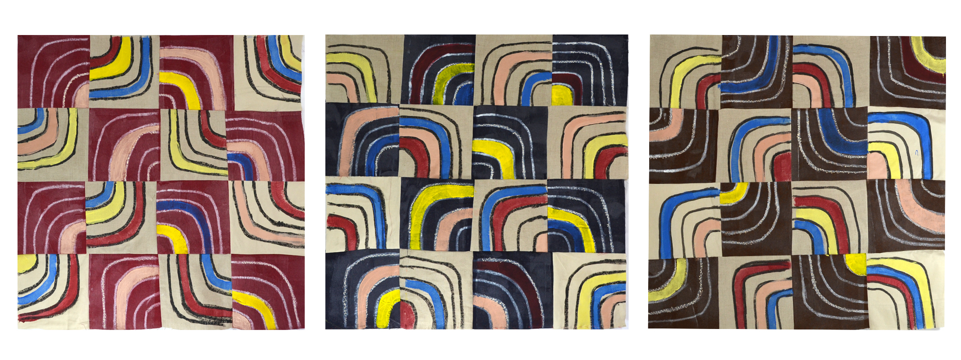 J. Willis, "Quarter Turns," Primed Raw Linen, Acrylic, 40"x 125",  2016