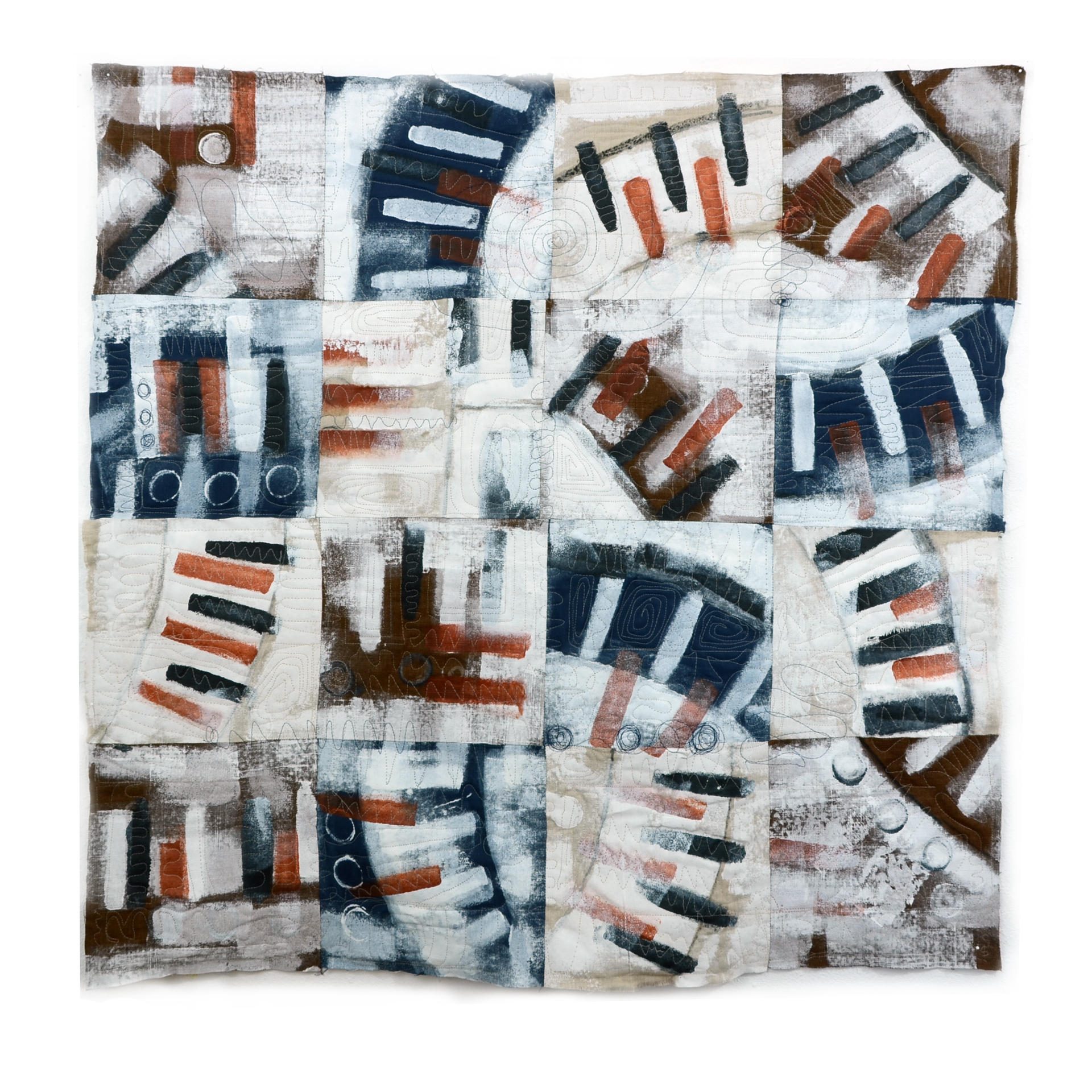 J. Willis, "Broken Cirlce (Red)," Primed Raw Linen, Acrylic, 40"x 40",  2015