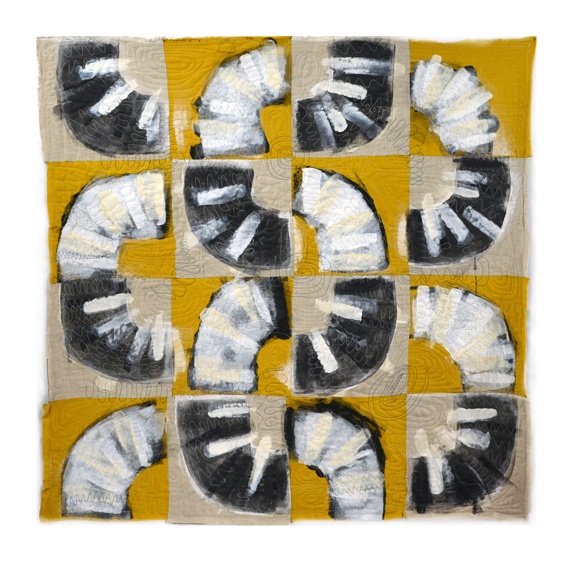 Willis, Joshua, "Quarter Turns Yellow," Raw Linen, Acrylic, 40"x 40", 2015