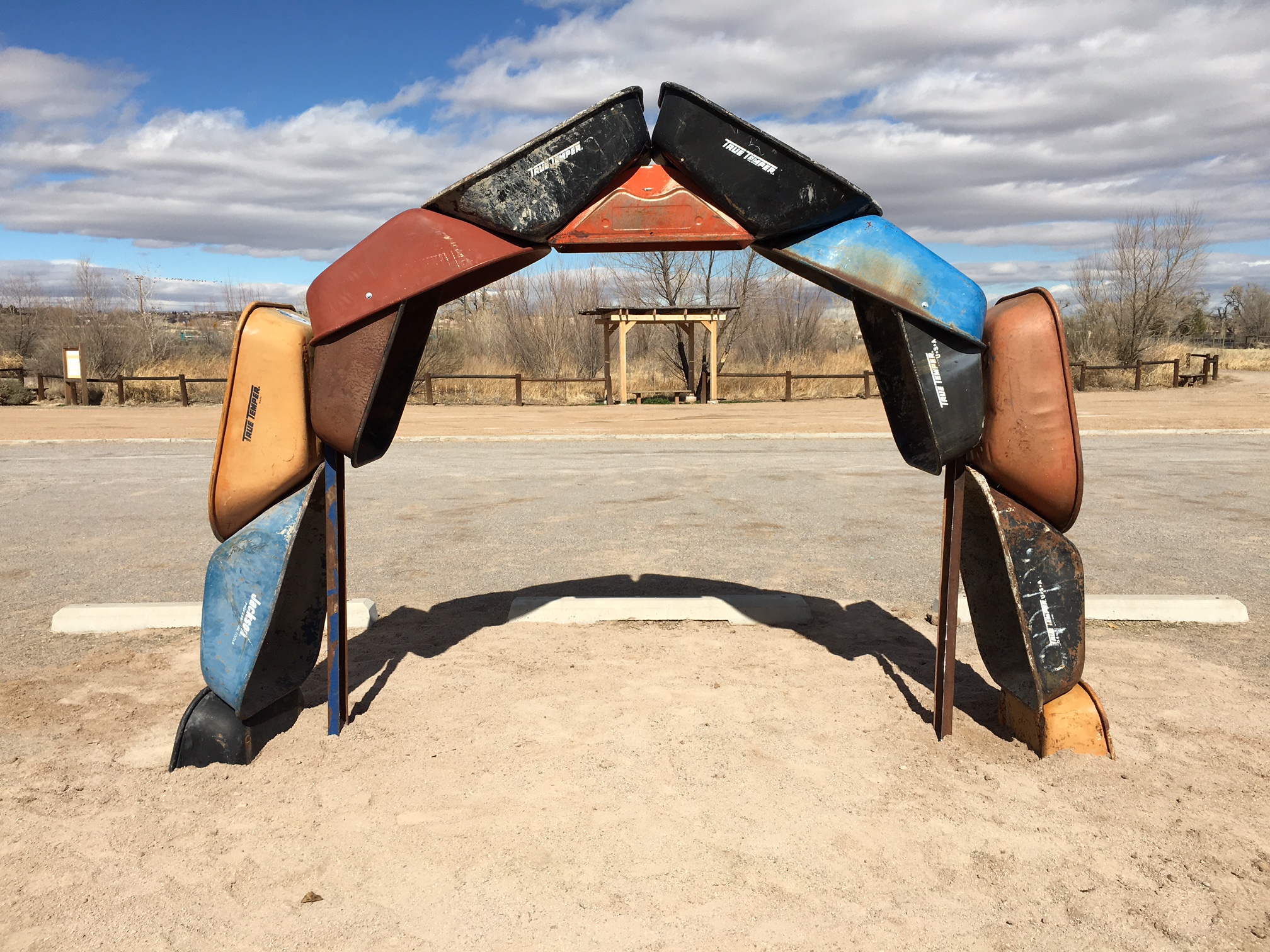 Joshua Willis, "Archbarrow," A Land Art Earthwork, Steel, Location City of Albuquerque Open Space Visitor Center, 2017 