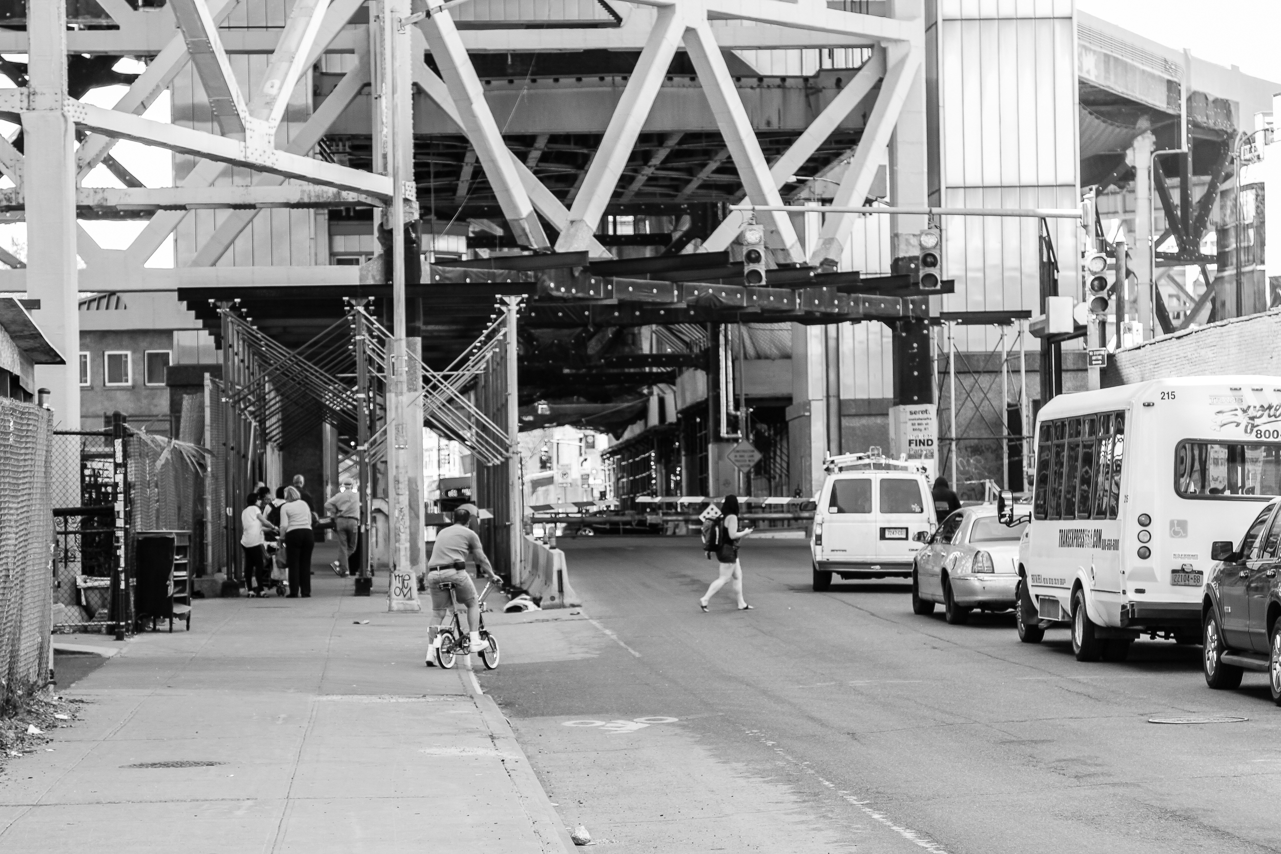 Waiting for the 9th St. Bridge to come back together and let us pass.