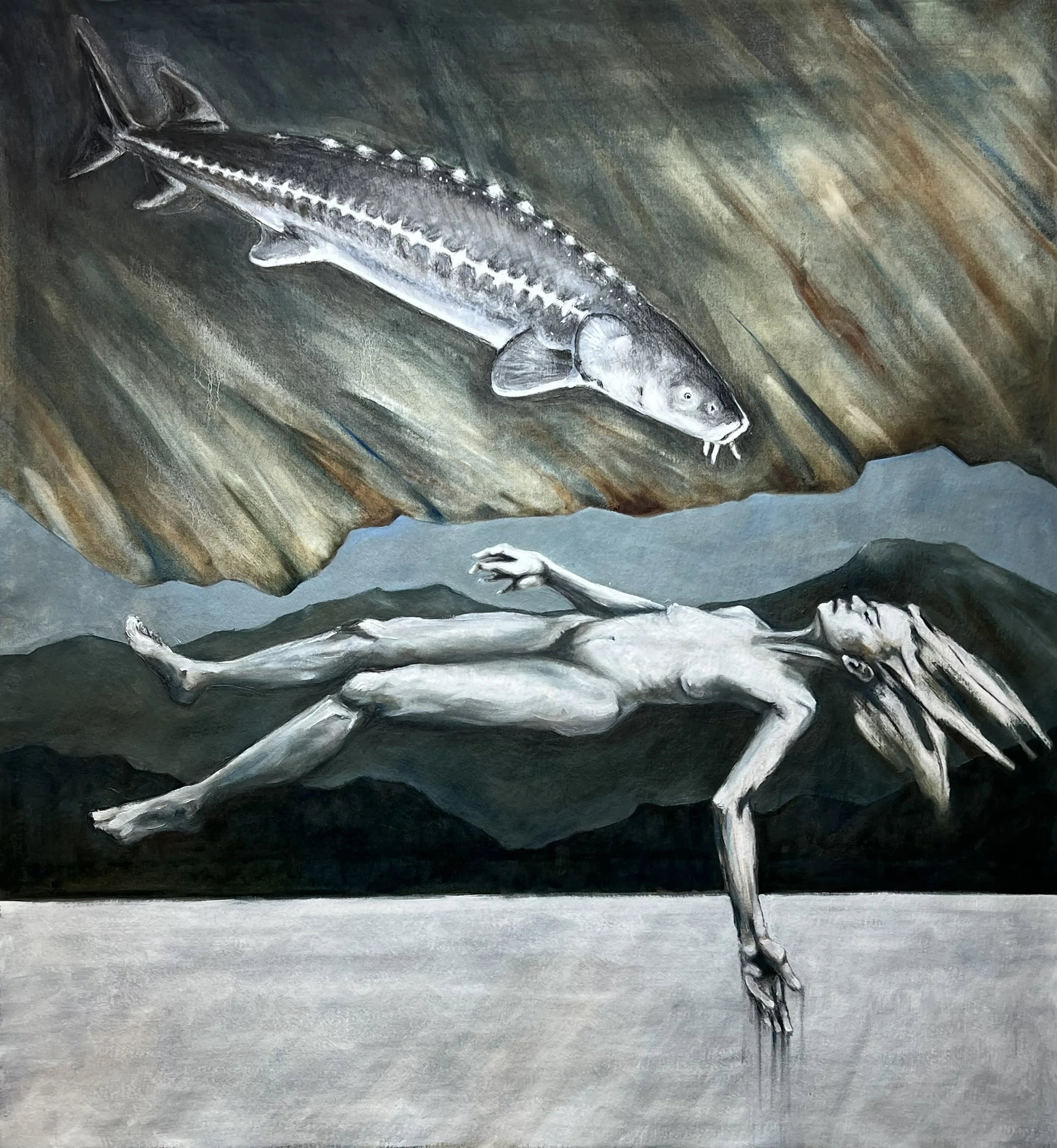 NIght Swim (2026) Oil on Canvas 54"x 50"