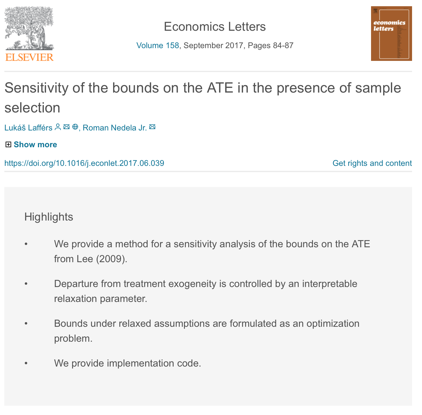 Sensitivity of the Bounds on the ATE in the Presence of Sample Selection