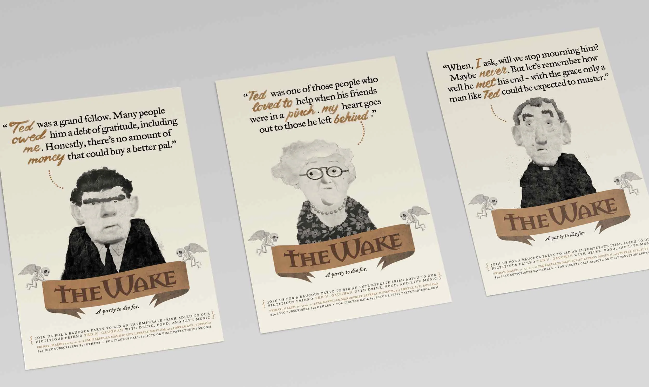  Illustration, design, and copy. Client: Irish Classical Theatre. Agency: Crowley Webb. 
