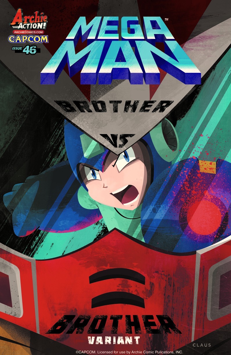 MEGA MAN #46 Variant Cover | Archie Comics | CLAUS had the ridiculous good time creating the cover to Archie Comics' MEGA MAN #46 variant cover. For a lifelong fan of the little bugger, this was a highlight. 