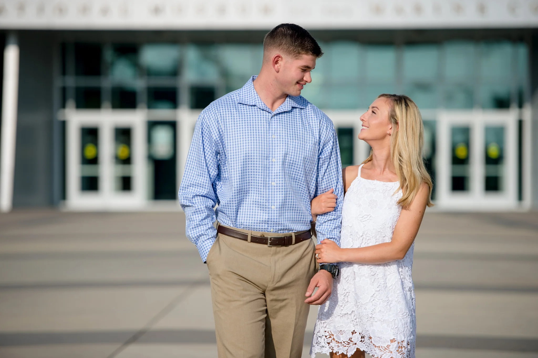 Engagement photos at the National Museum of the Marine Corps