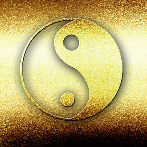 This Taiji symbol is the graphic depiction of Yin (black) and Yang (white), constantly in motion. Within Yin there is Yang and vice versa.