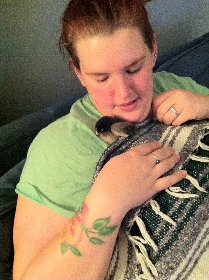 Blanche and I on the couch.