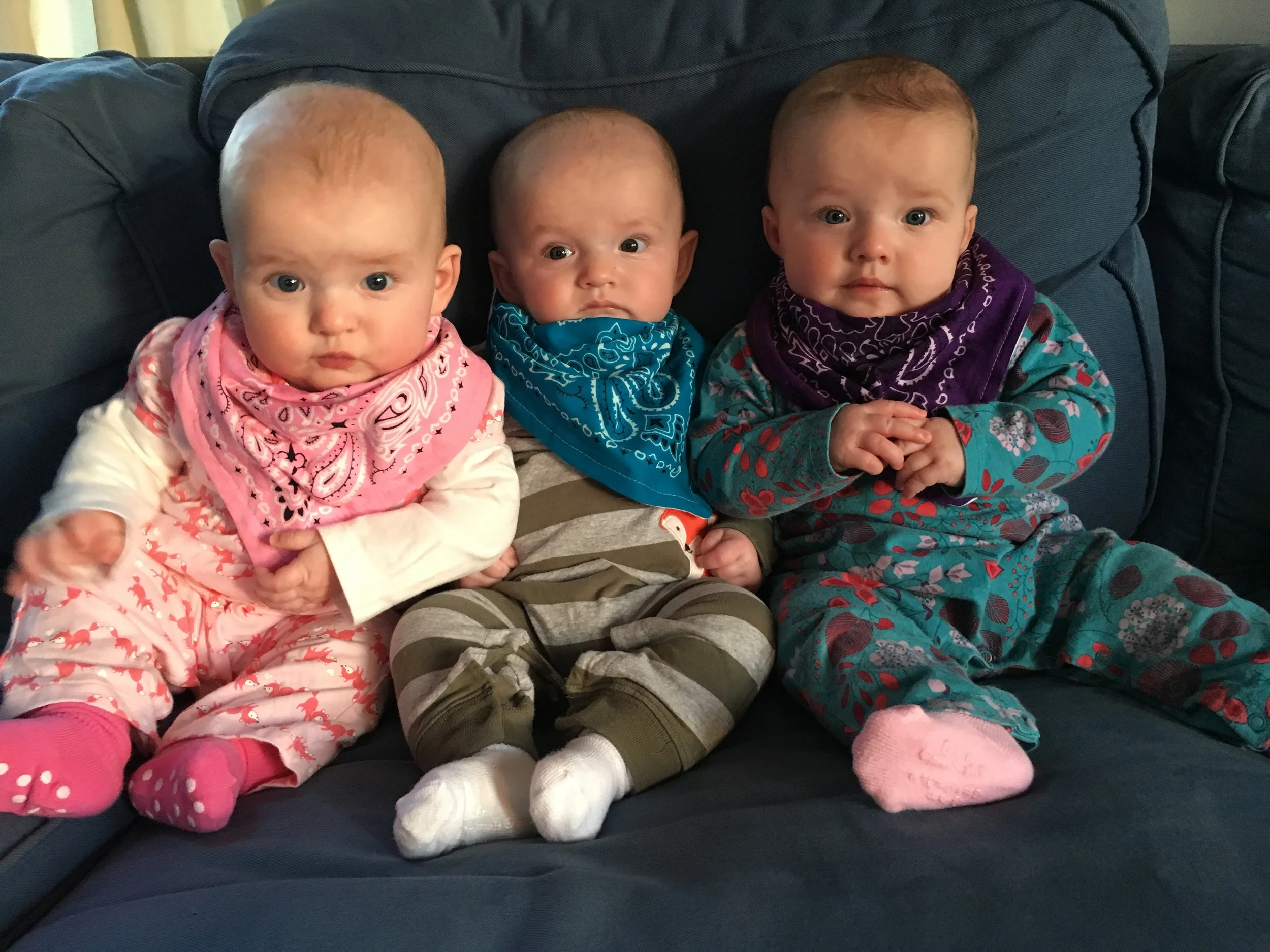 my trio modeling their drooldanas