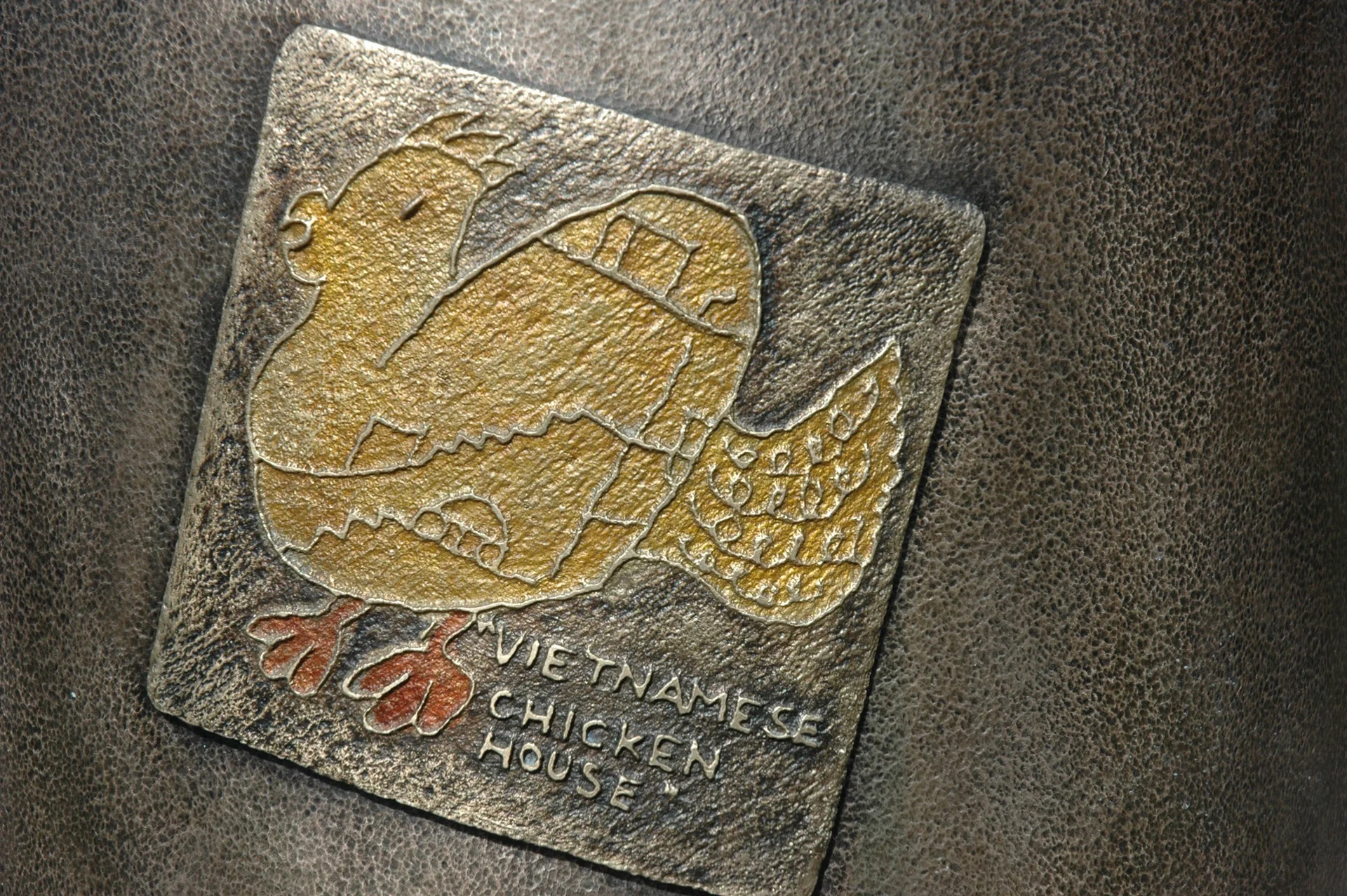 Bronze Luggage Sticker "Chicken House"