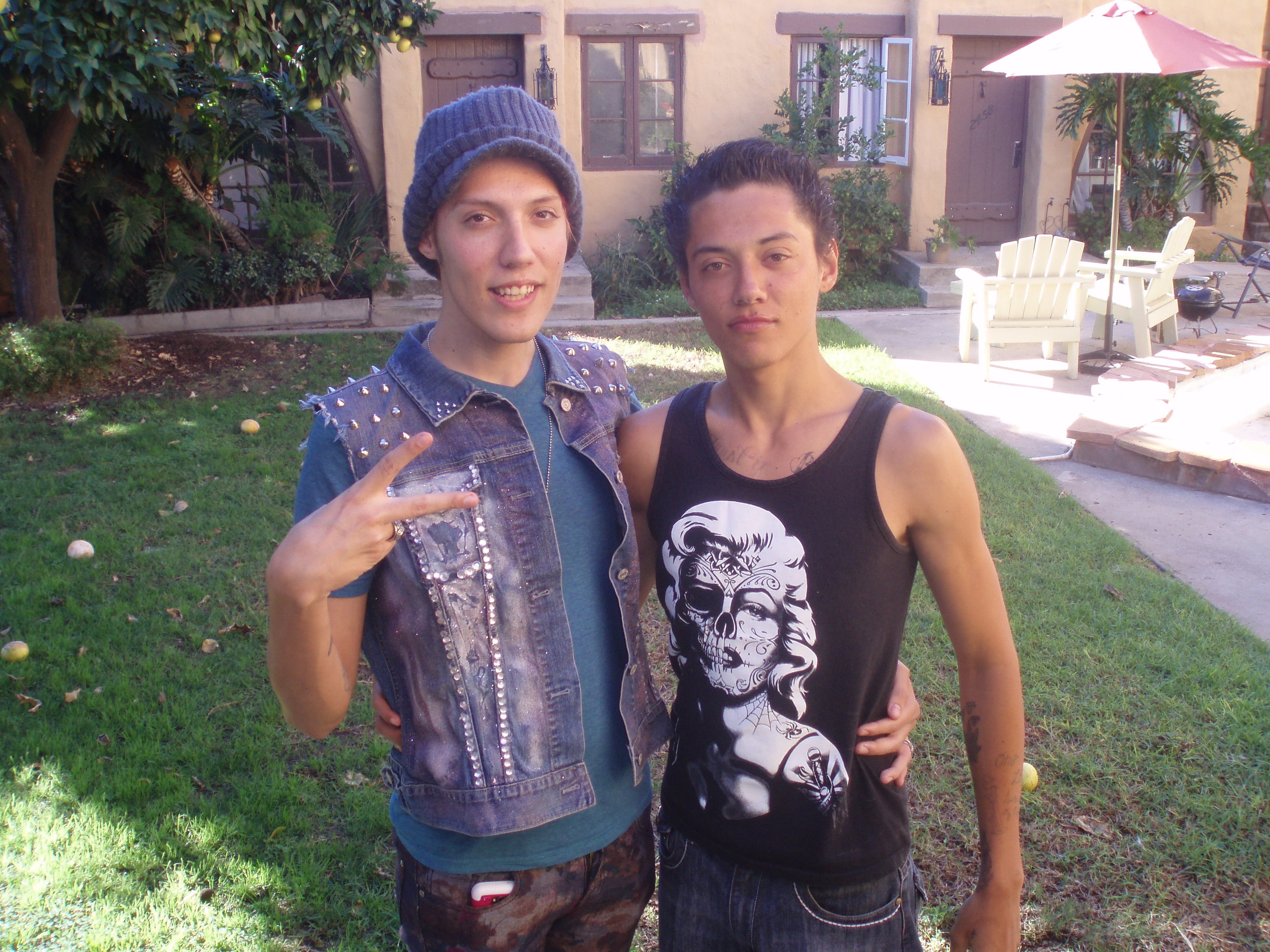 Cesar (l) with his youngest brother Jesus, Dec. 2014