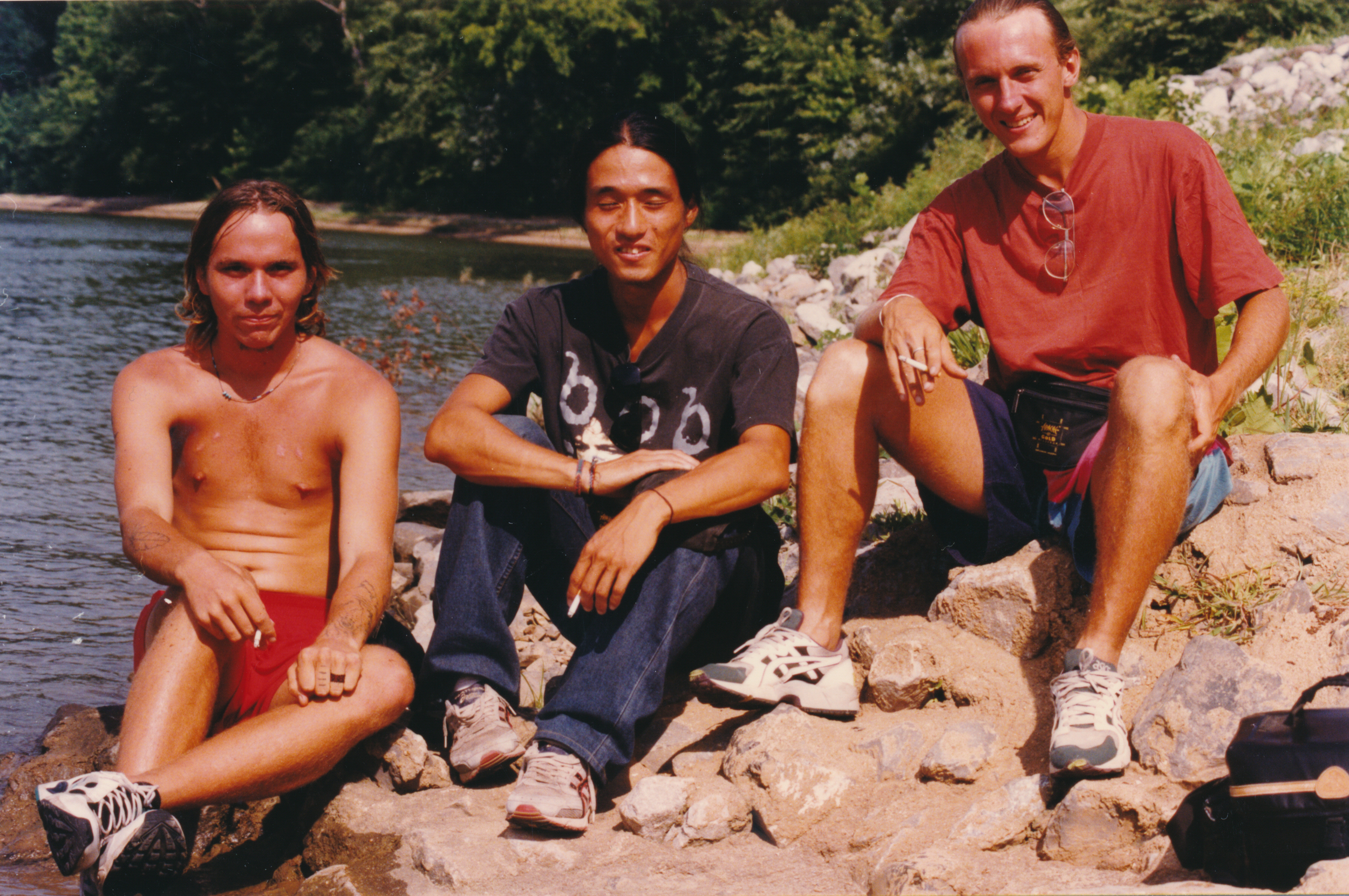  (L_R) Runners Zac, Ken from Japan, Gleb from Russia