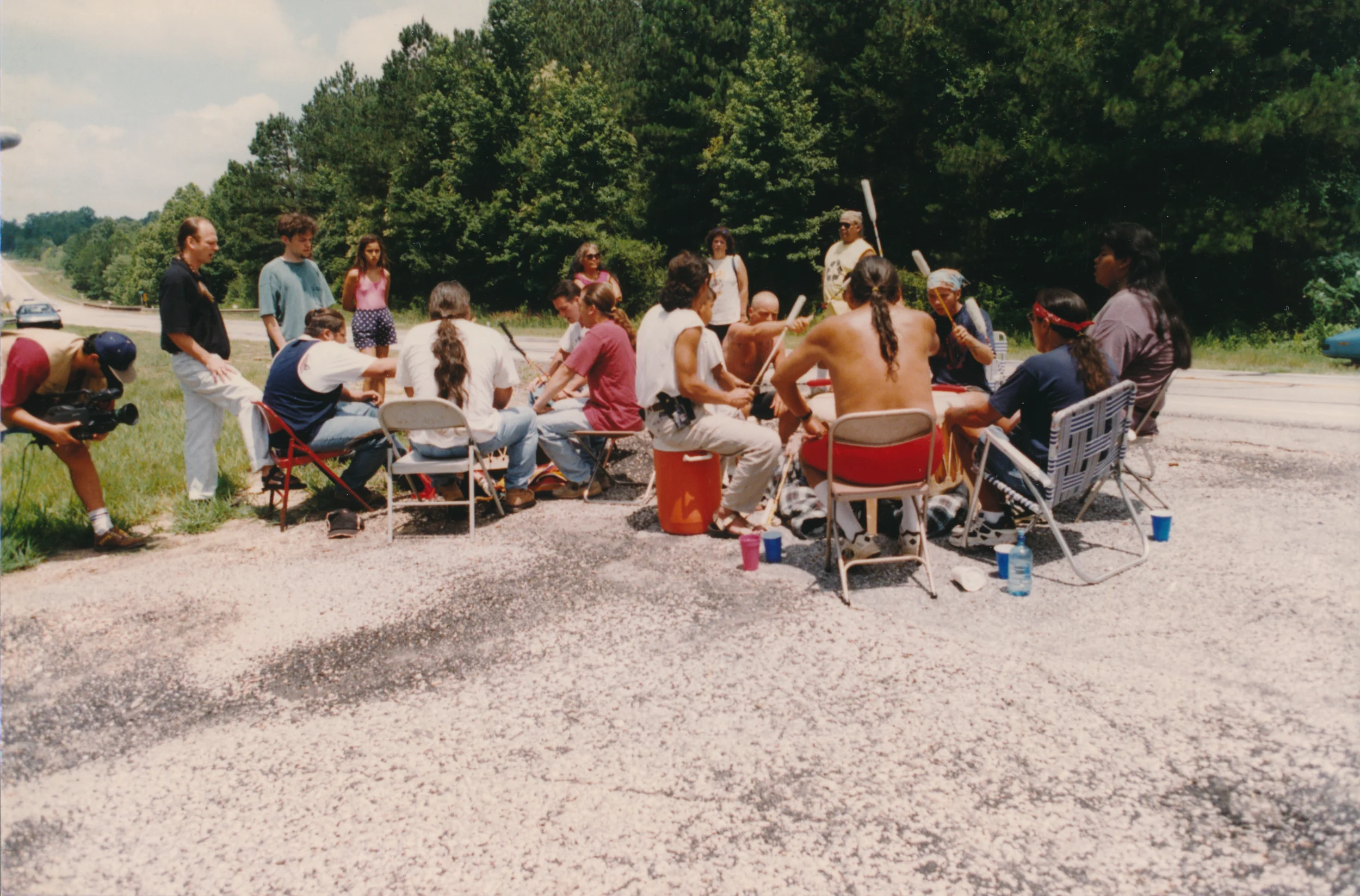  Just after crossing Mississippi - Alabama border. Note video crew (far left)