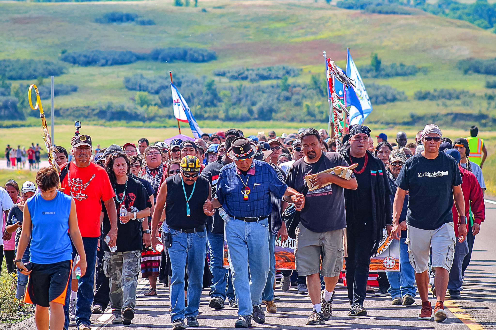 Dennis Banks leading the charge Photo by Bucky Harjo