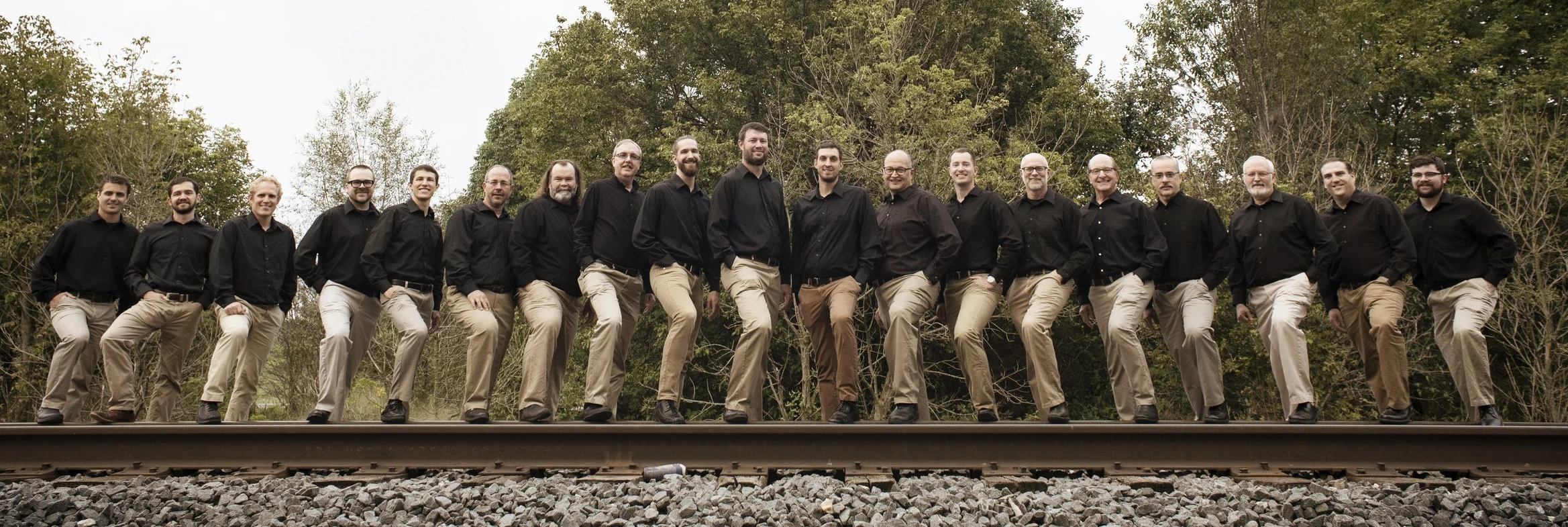 (L-R) Shaun R., Clinton, Nate, Kevin, Andy, Steven, Toby, Bill C., Jordan, Travis, Brandon, Bill S., John David, Tim S., Dave, Winfred, Chuck, Tim Y., Sean E.