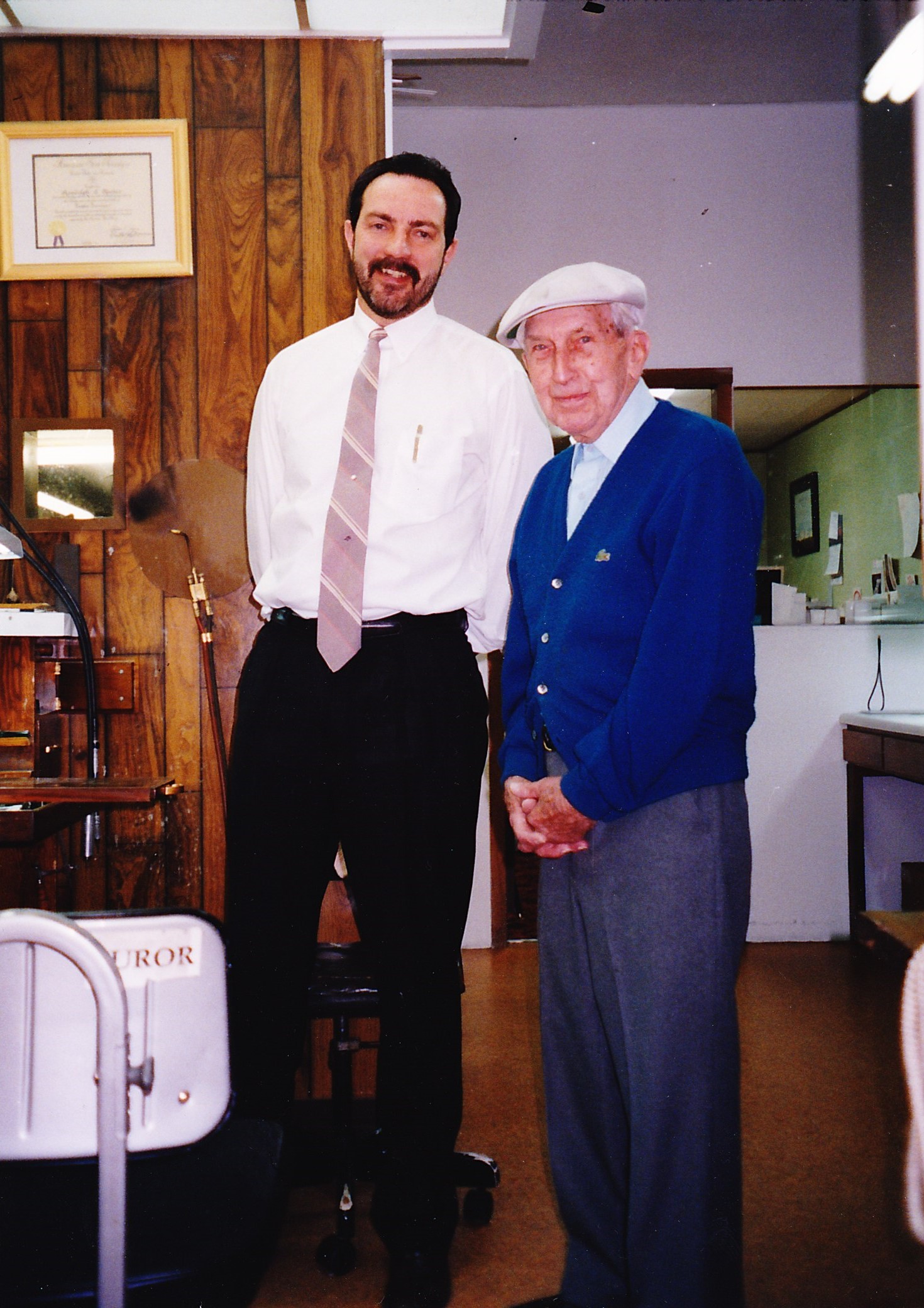 Current owner Randy Reider with original owner Cloyd Garwood in the early 2000s. 