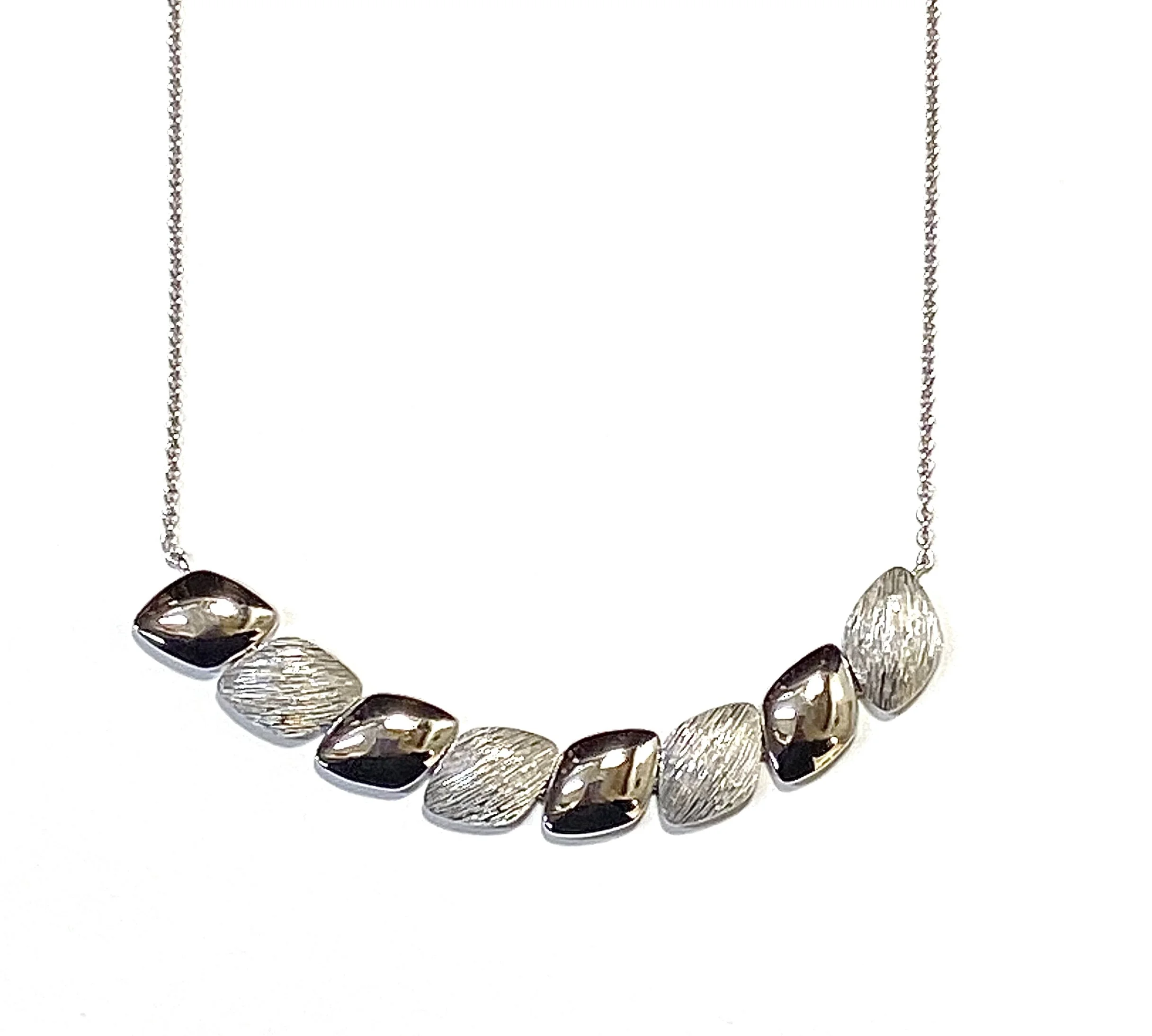 Curved Bar Necklace in Sterling Silver