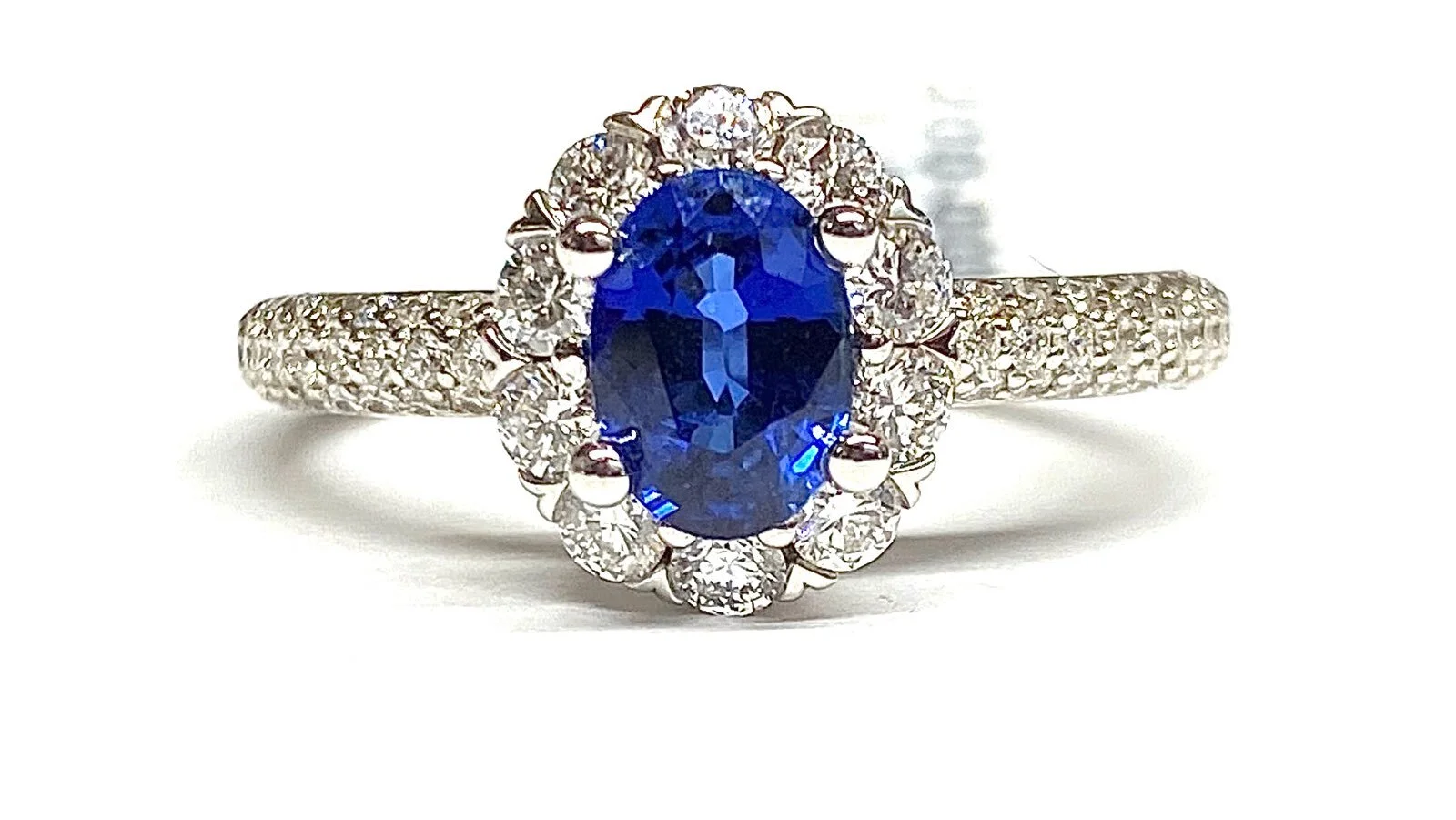 Oval Sapphire Halo Ring 