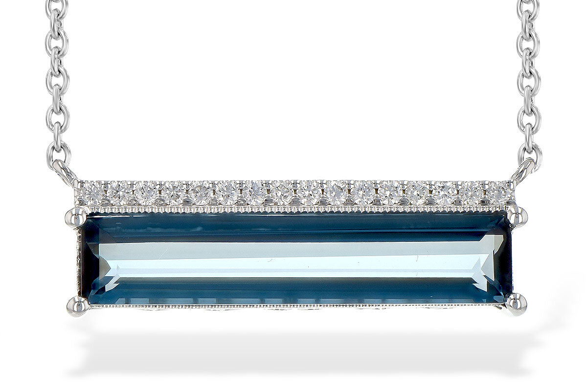 London Blue Topaz Bar Necklace 